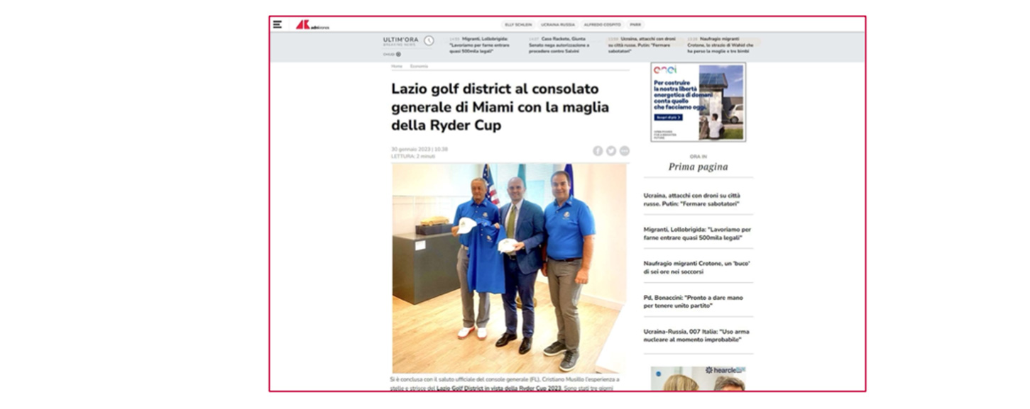 News Lazio Golf District - Rassegna Stampa